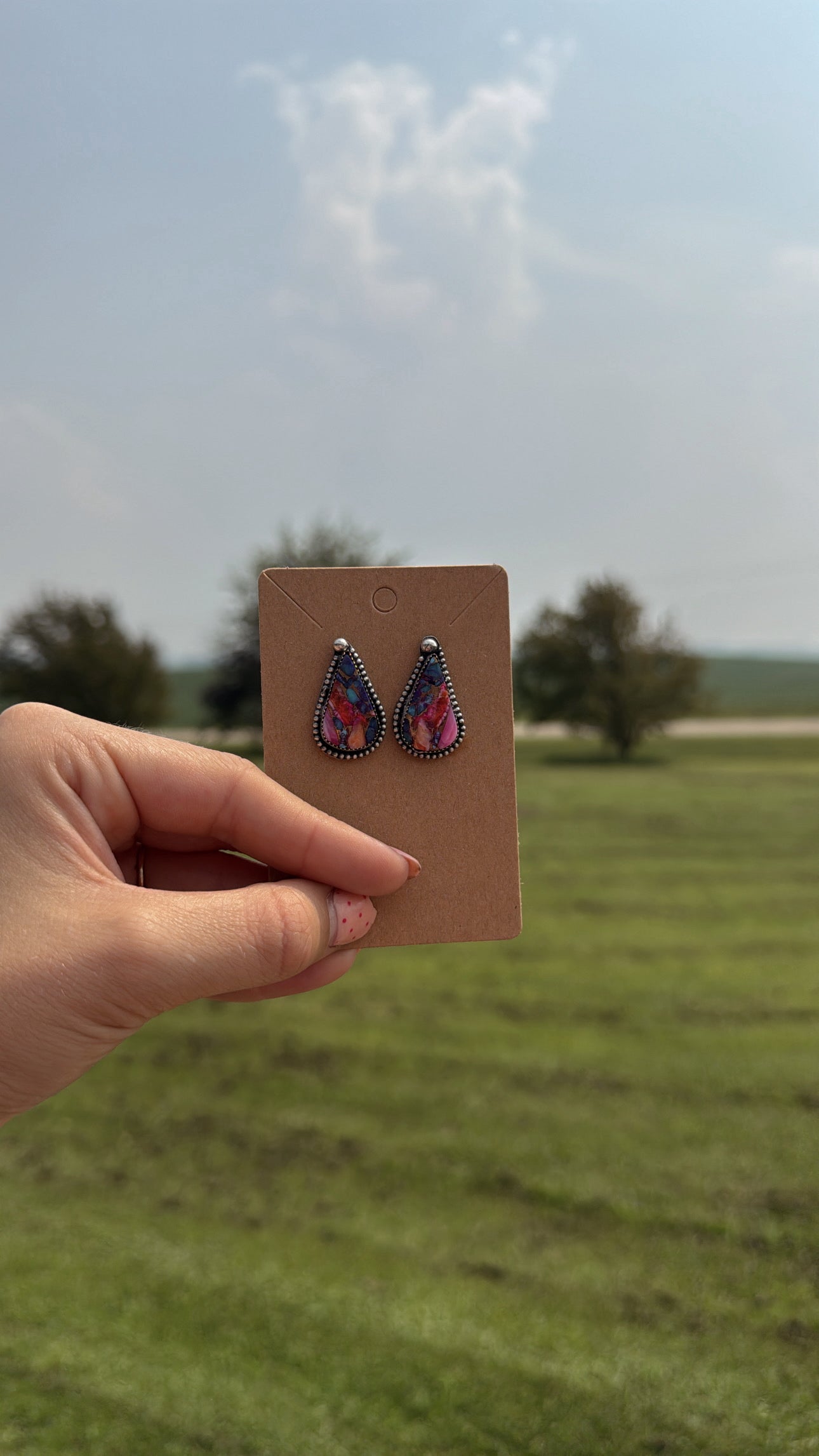 Pink Dahlia Studs