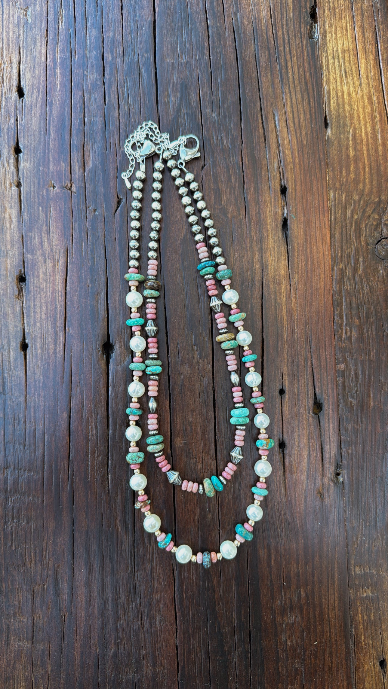 14" Turquoise & Pink Opal