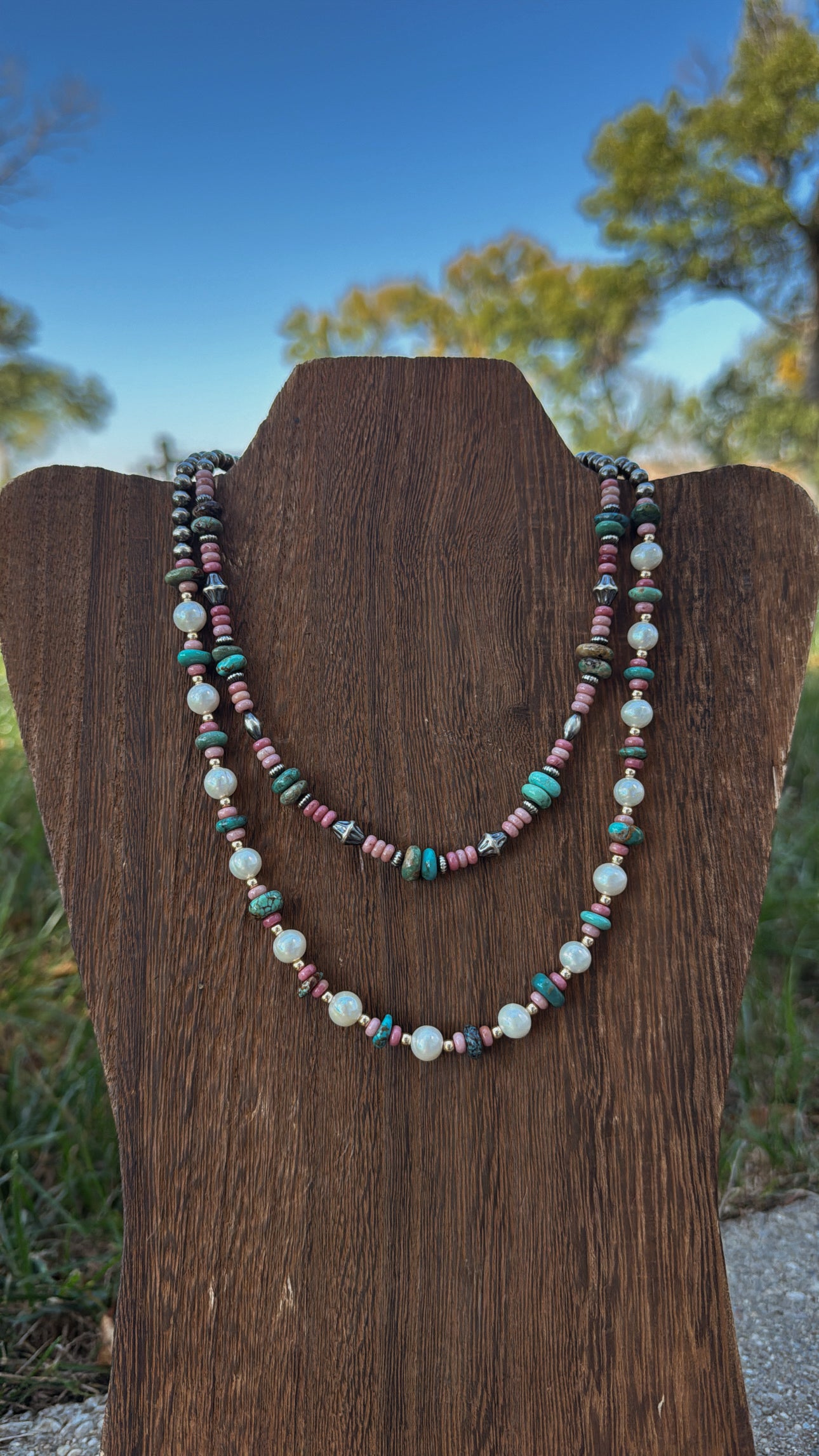 14" Turquoise & Pink Opal