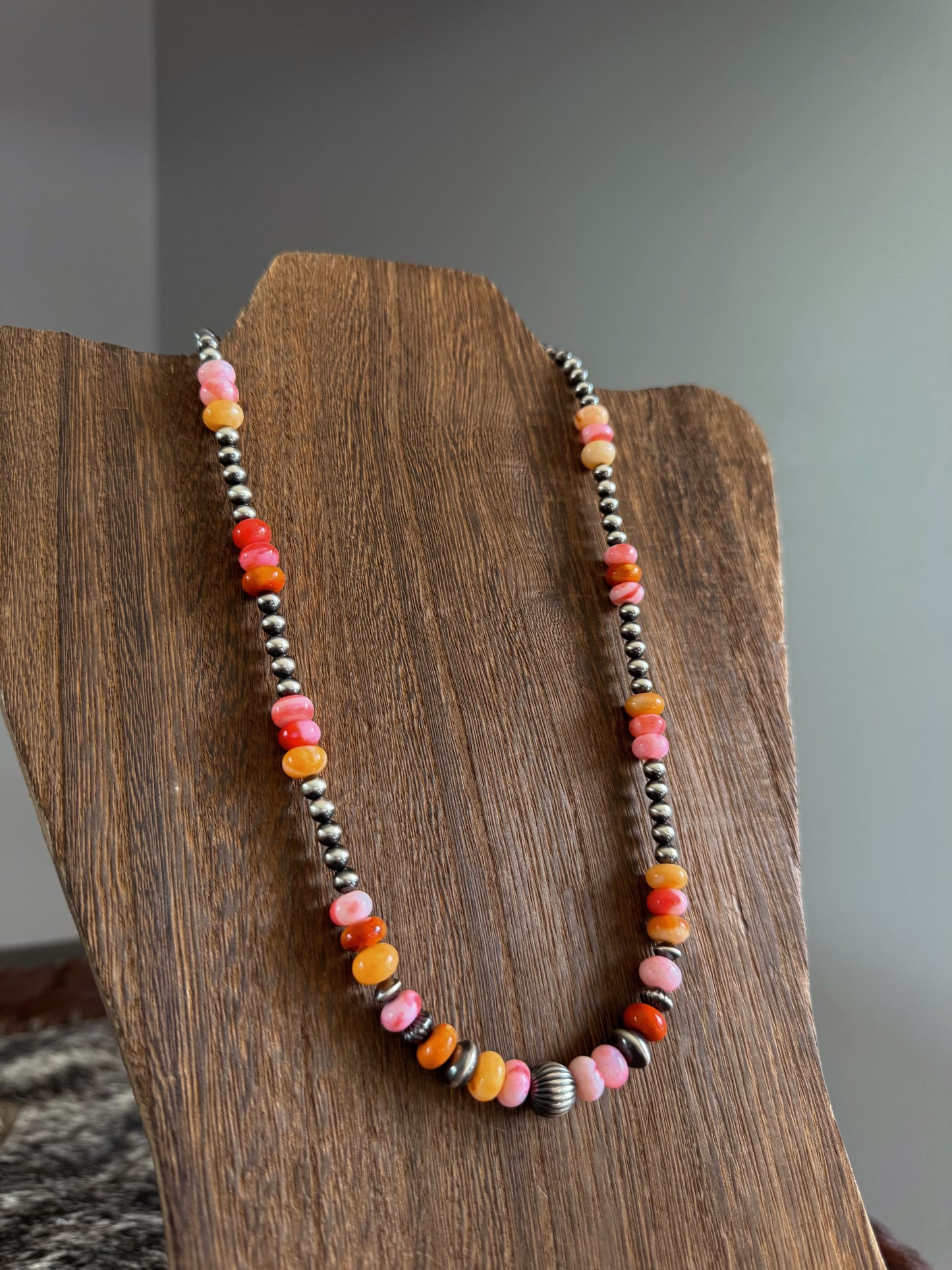 18" Pink & Orange Opal