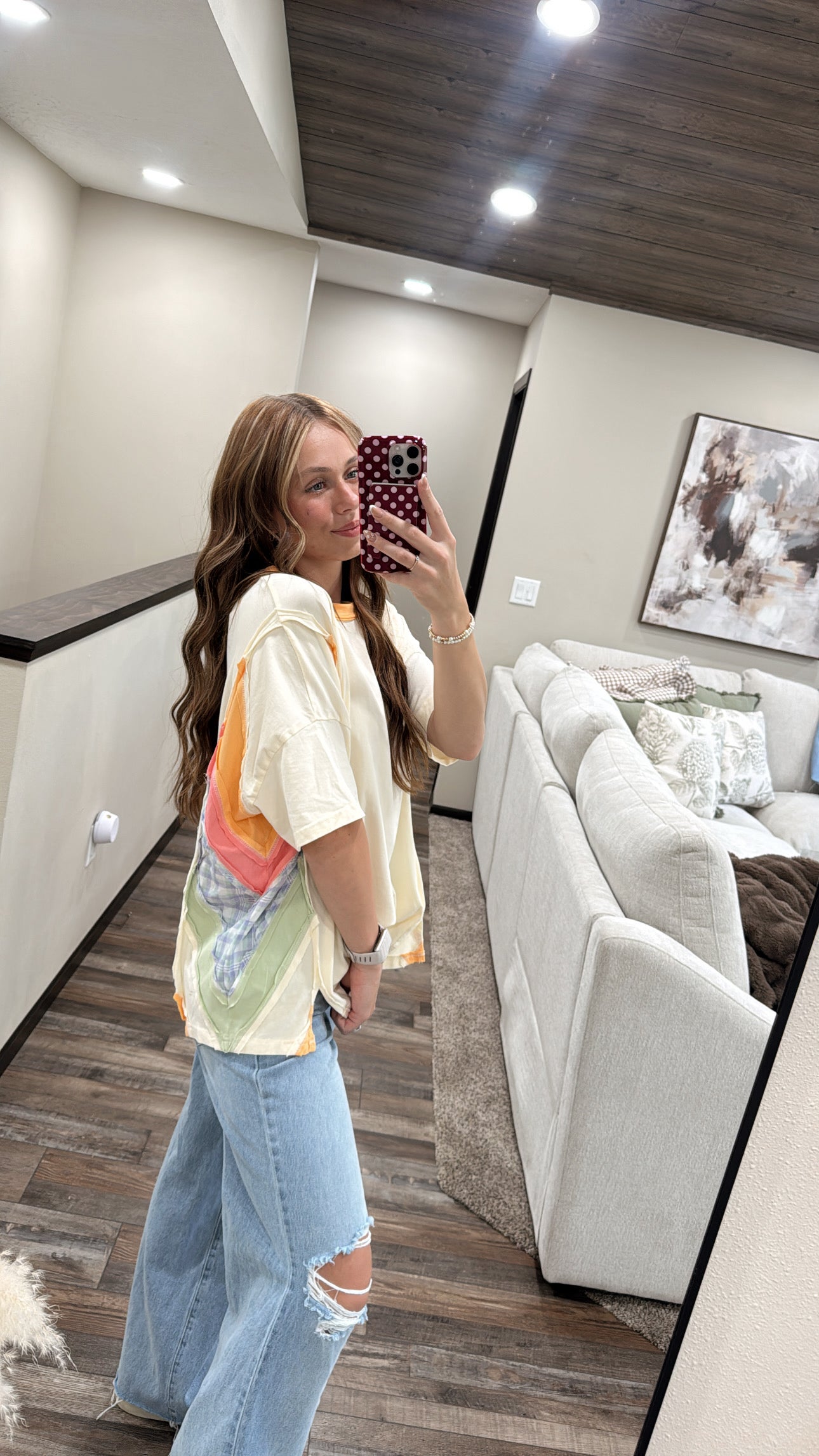 Sunset Colorblock Oversized Tee