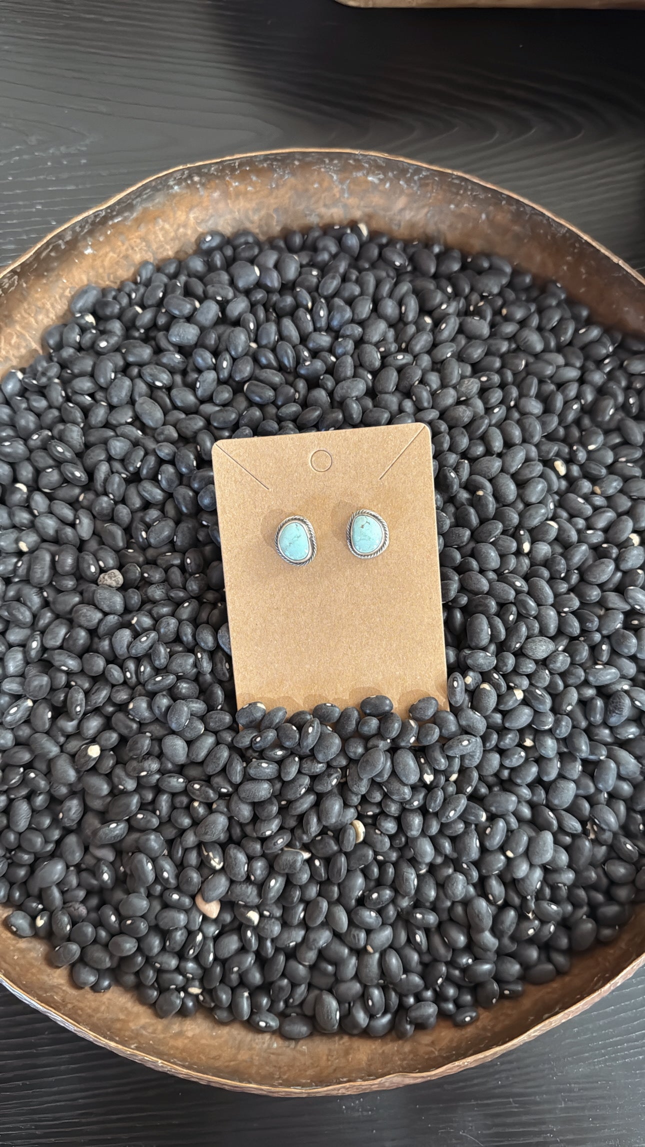 Navajo Sterling Silver & Golden Hills Turquoise Stud Earrings