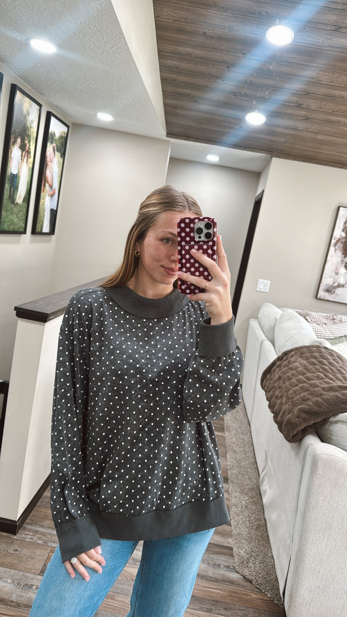 Vintage Wash Mini Dot Sweatshirt