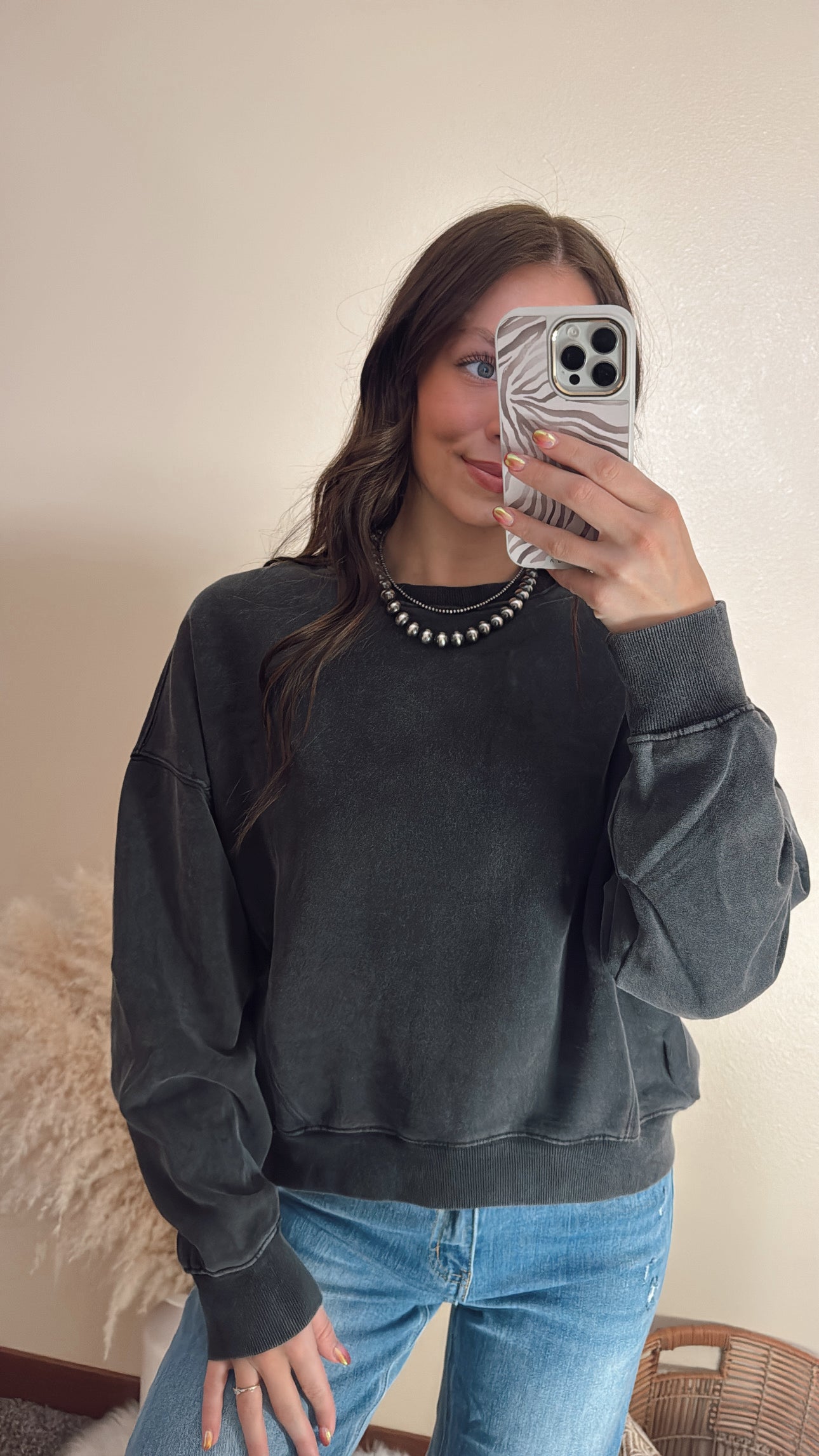 Pigment Washed Relaxed Fit Sweatshirt