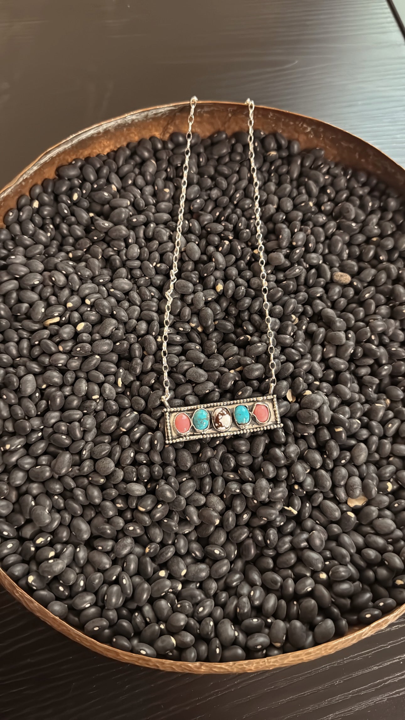 16" Multi Stone Bar Necklace