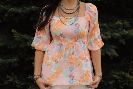 Pink Floral Top