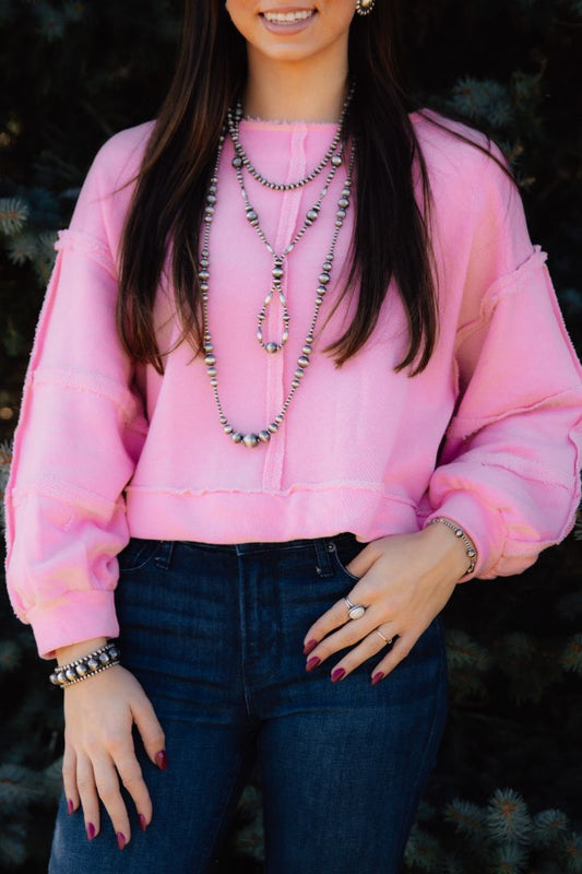 Pink Cropped Sweatshirt