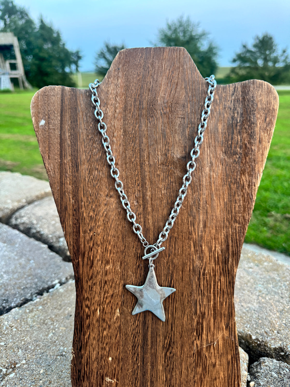 Star Toggle Necklace Silver