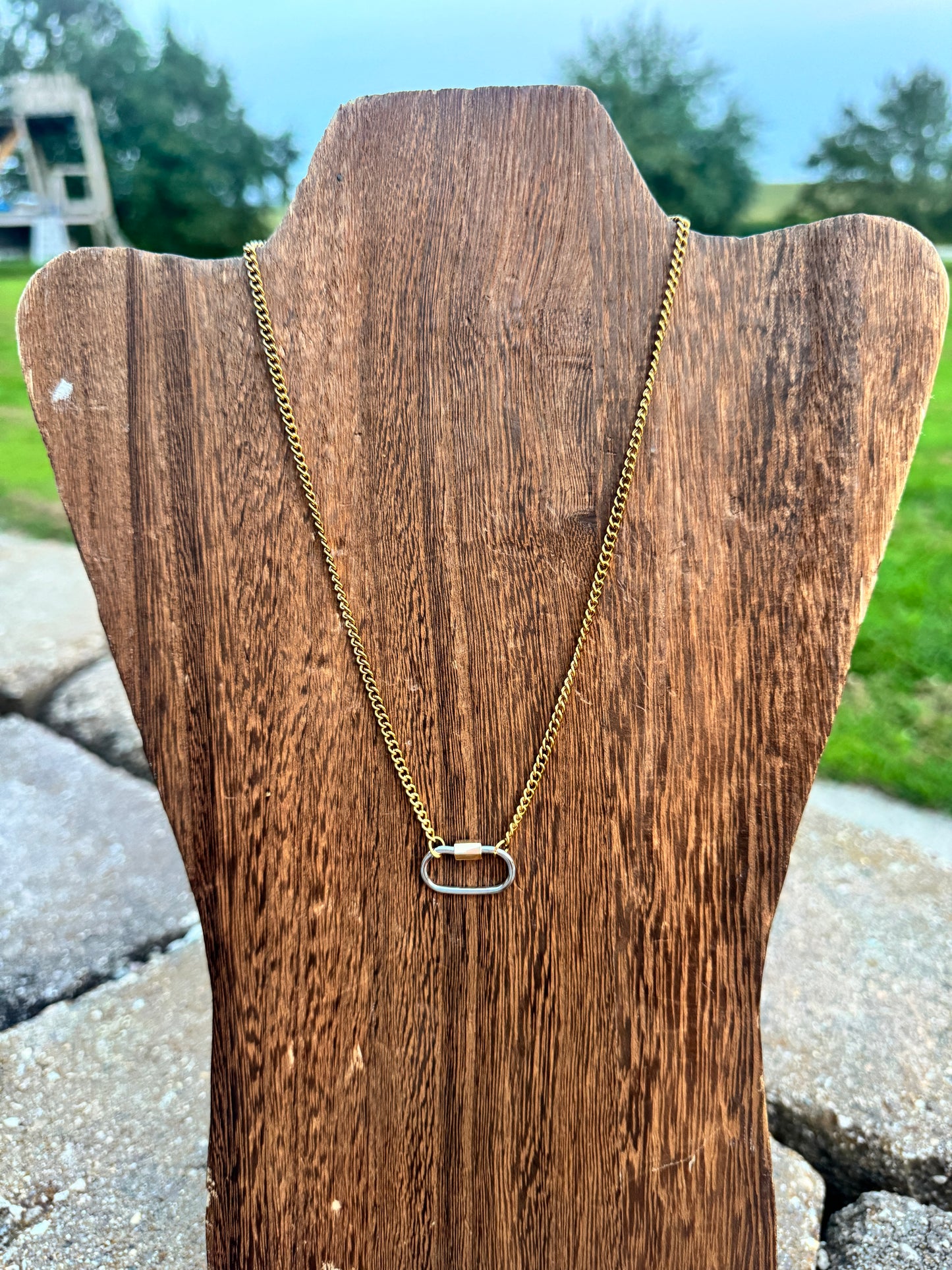 Two Tone Lock Necklace