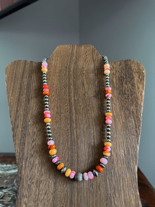 18" Pink & Orange Opal