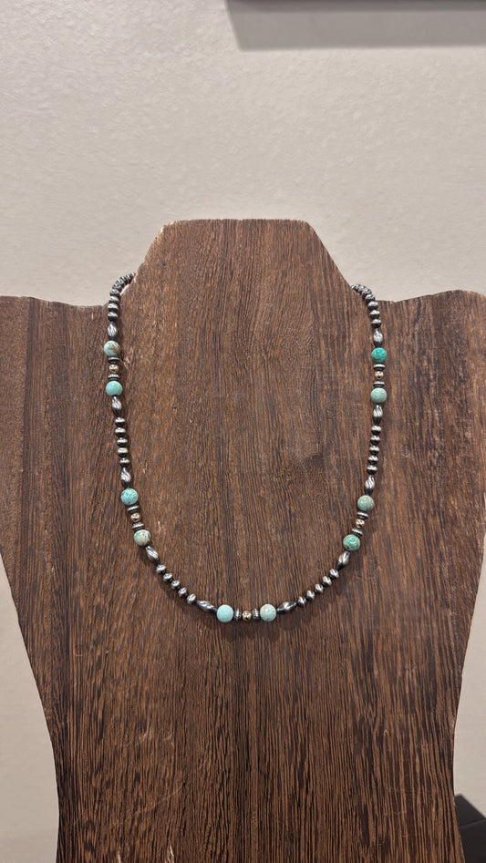 14" Turquoise & Gold