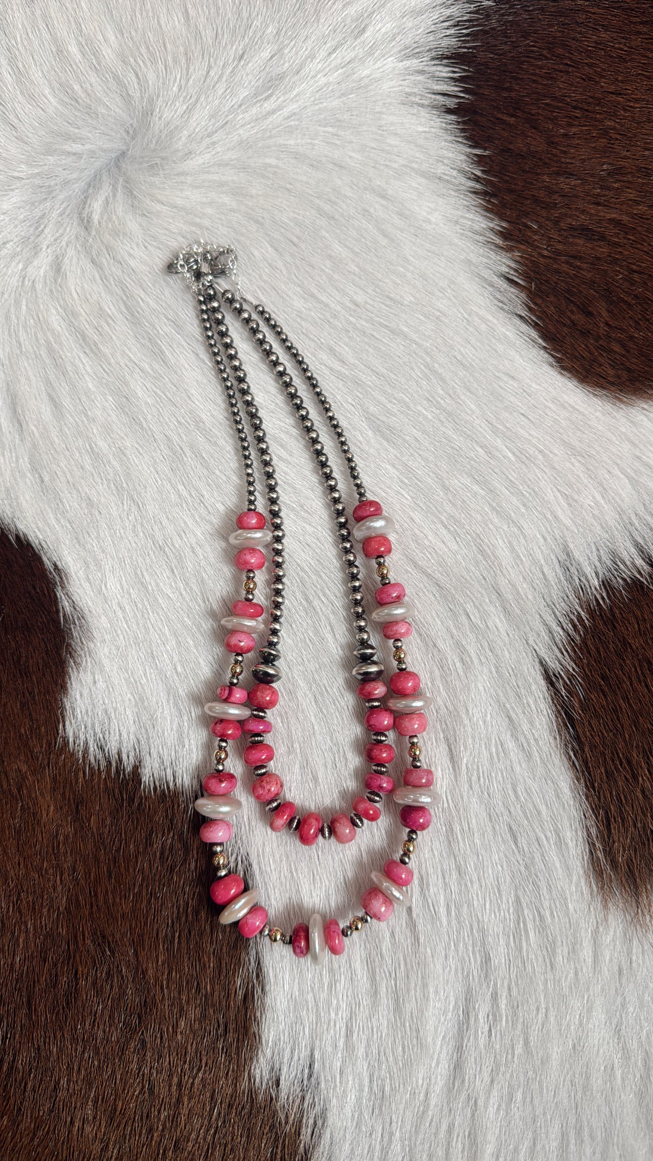 16" Rose Opal & Freshwater Pearls