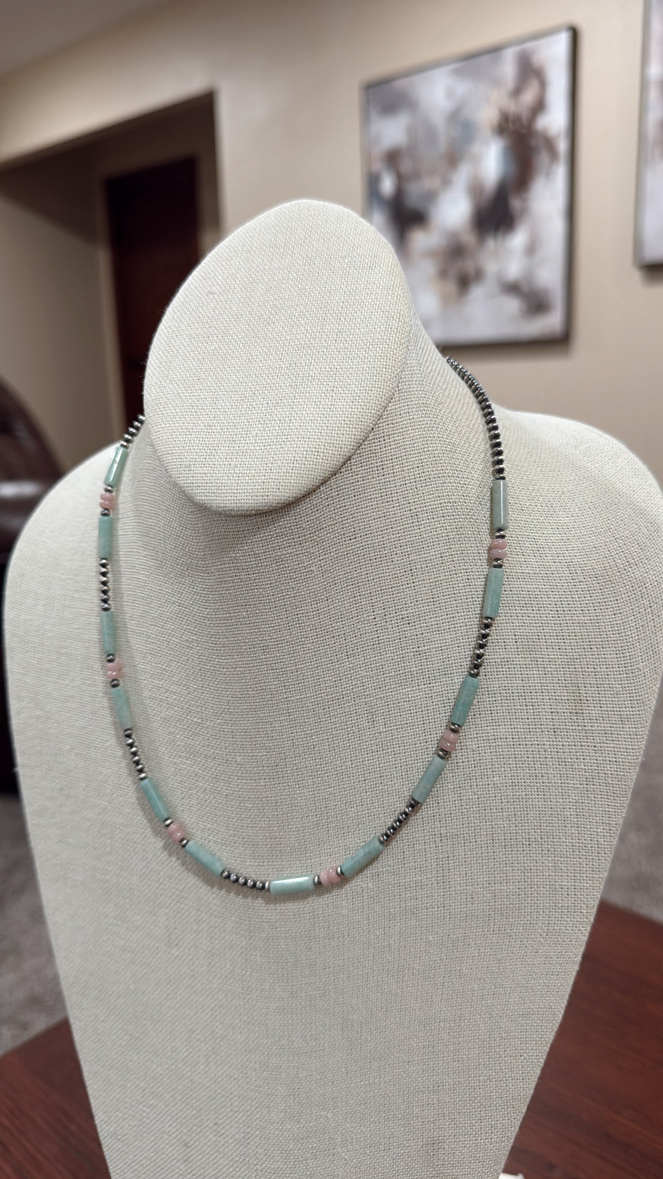 17" Pink Opal & Peruvian Amazonite