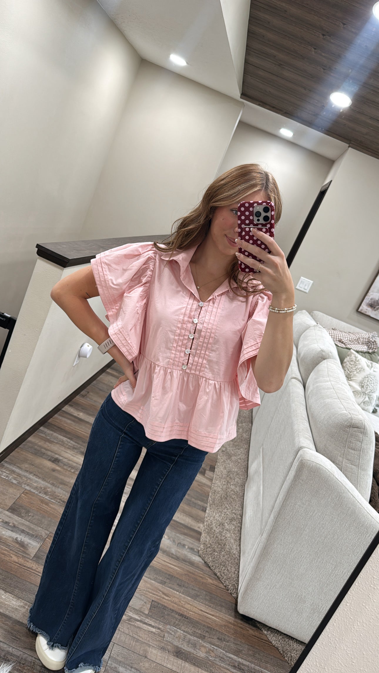 Baby Pink Ruffle Top