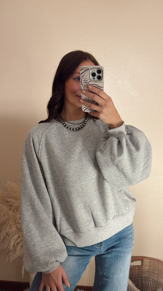 Balloon Sleeve Oversized Sweatshirt
