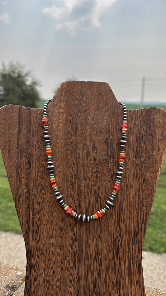14" Red/Orange/Turquoise