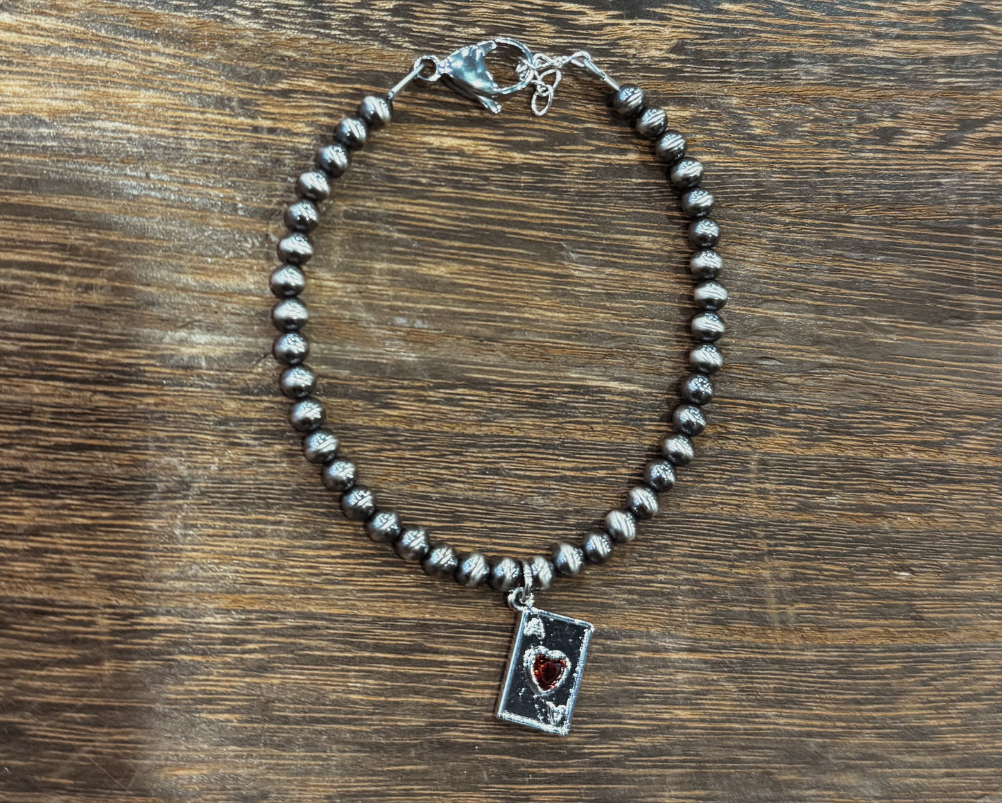 4mm Bracelet w/ Playing Card Charm