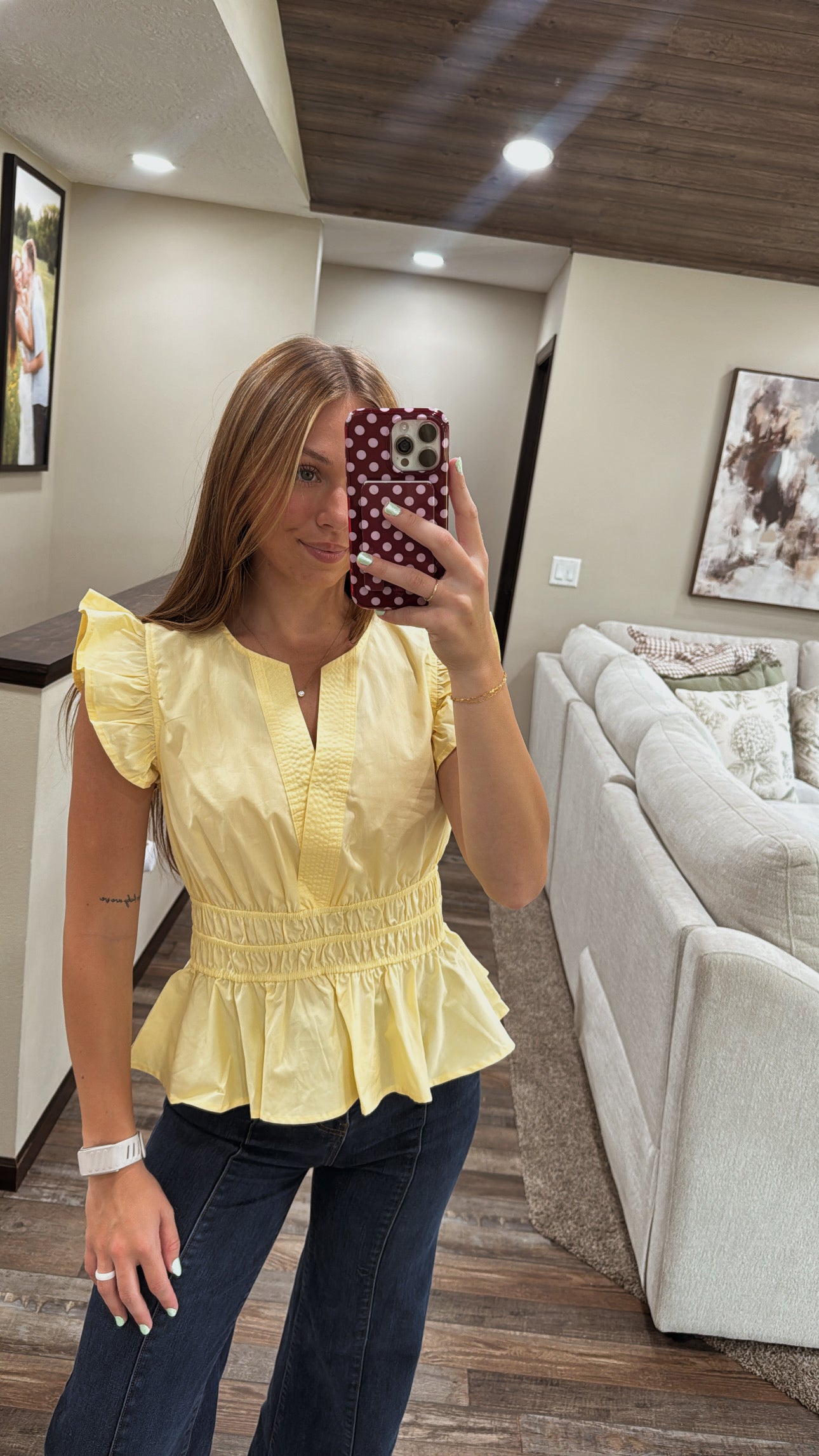 Pastel Yellow Ruffle Top