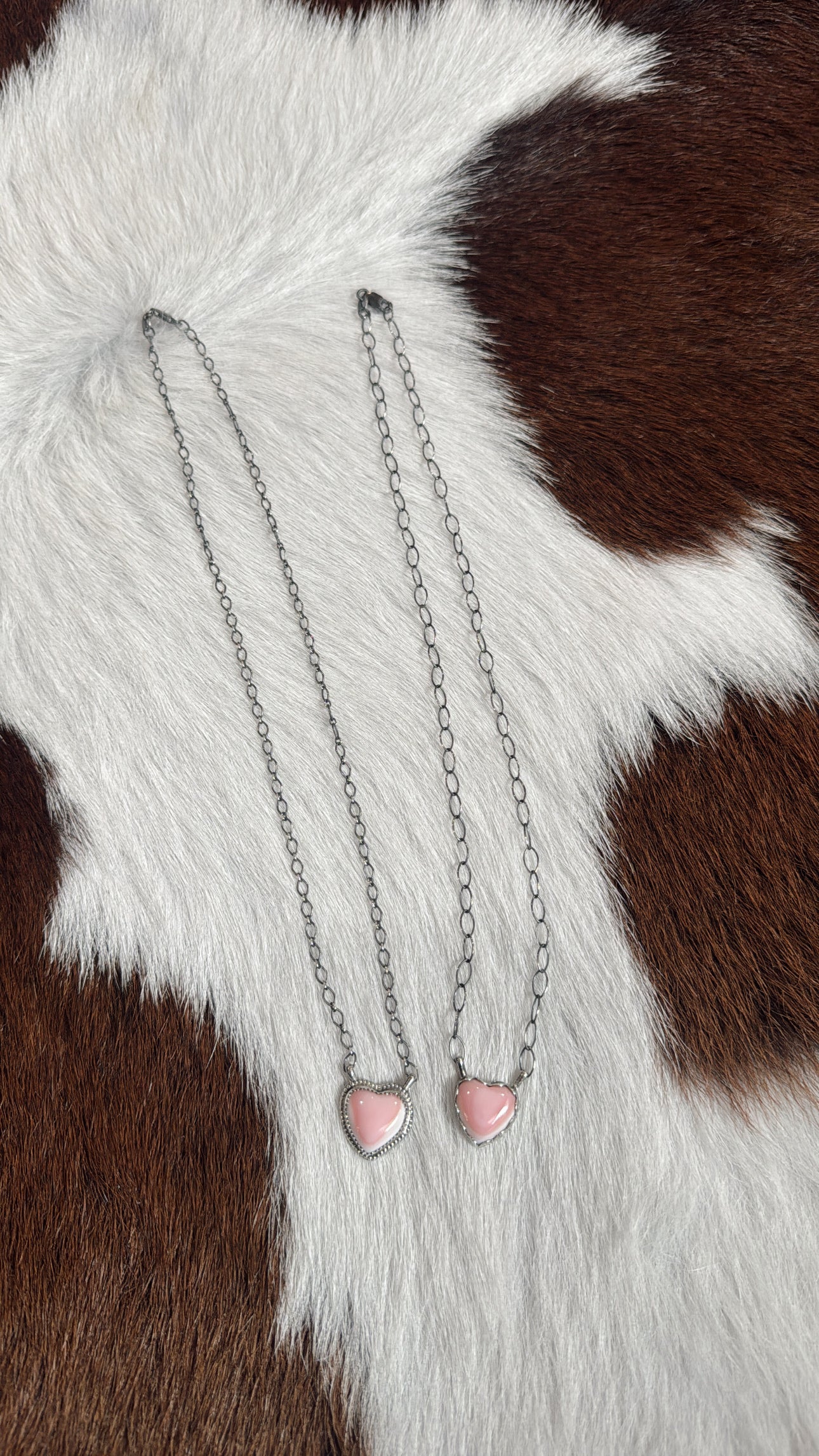 18" Pink Conch Scallop Heart Necklace
