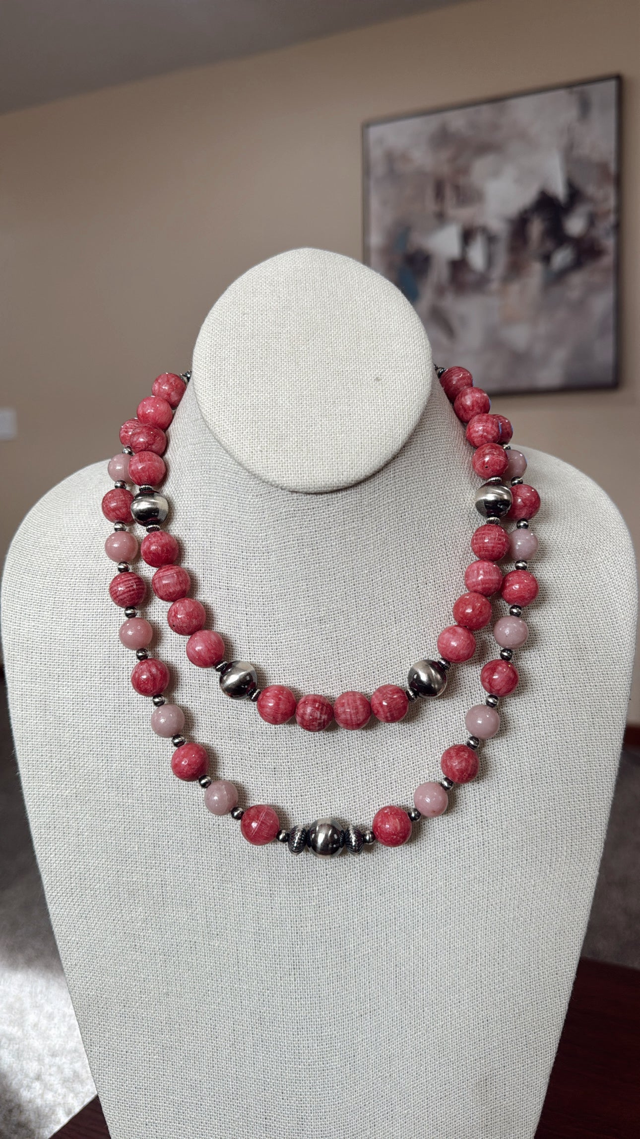 15" Rhodochrosite Jade