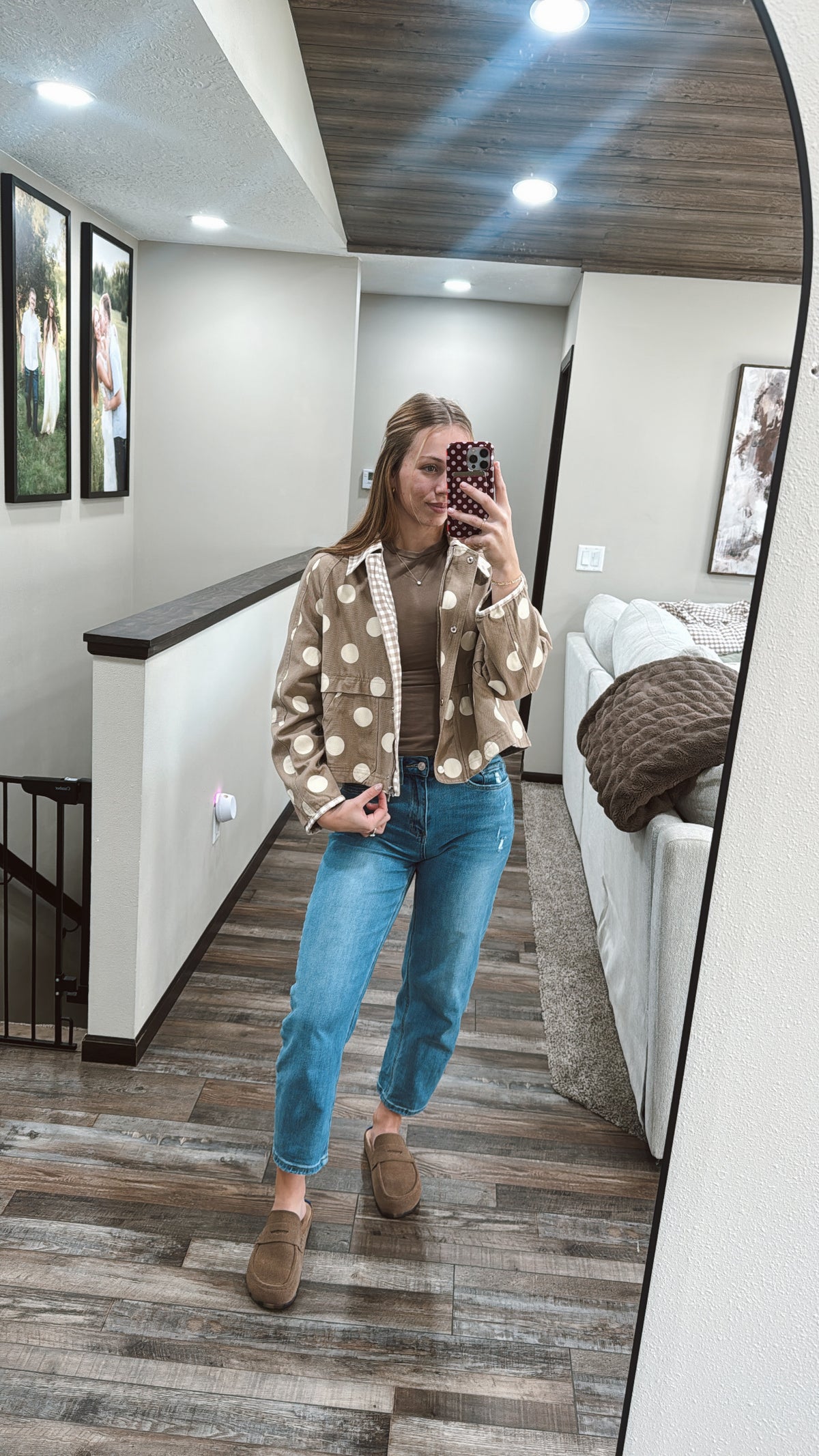 Polka Dot Canvas Fall Jacket