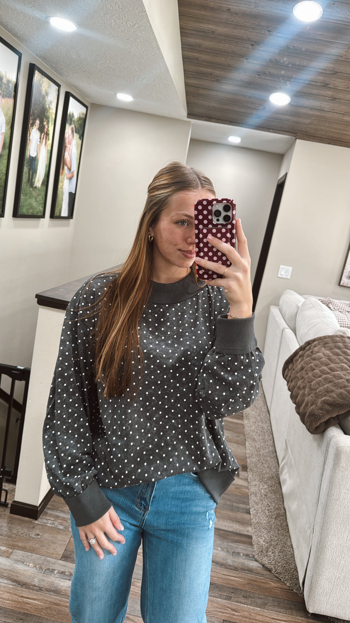 Vintage Wash Mini Dot Sweatshirt