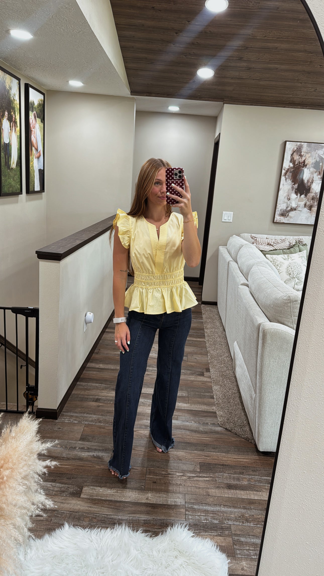 Pastel Yellow Ruffle Top