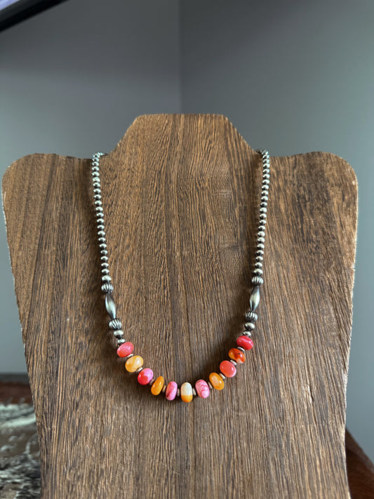 17" Pink & Orange Opal