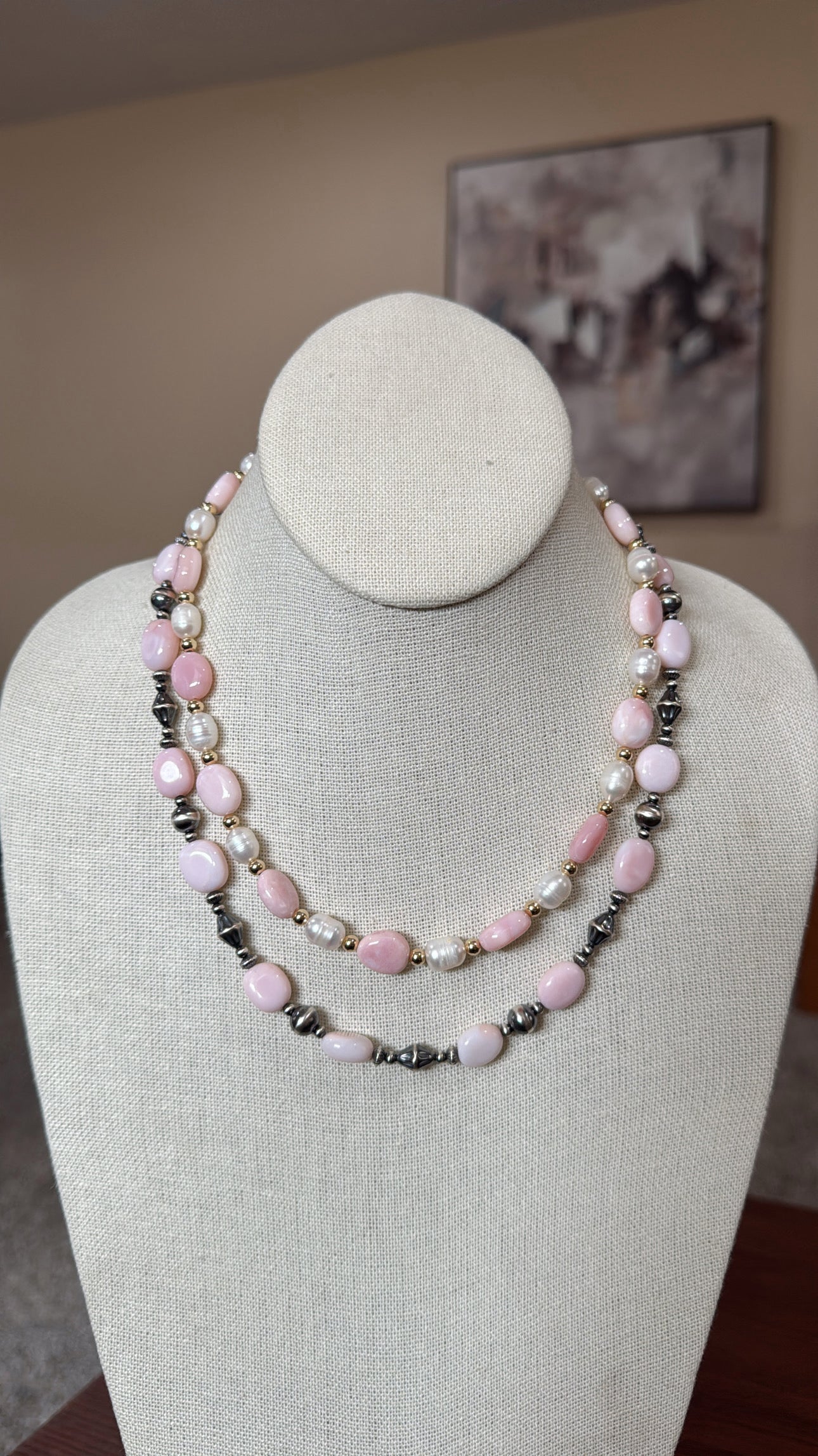 17" Pink Opal Nuggets