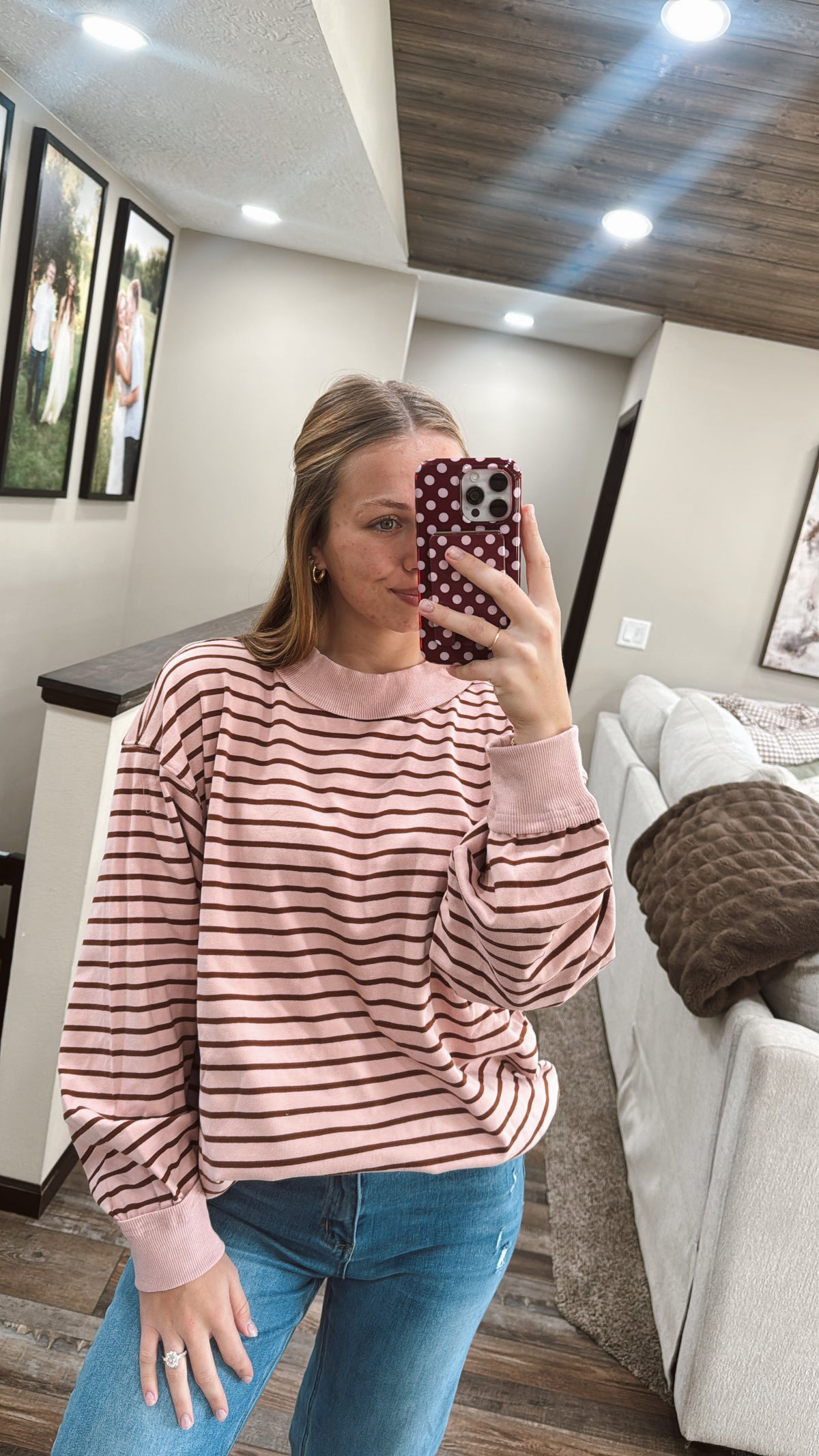 Striped French Terry Pullover
