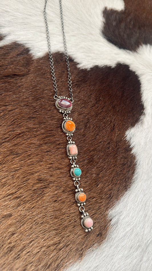 Multi Stone Lariat
