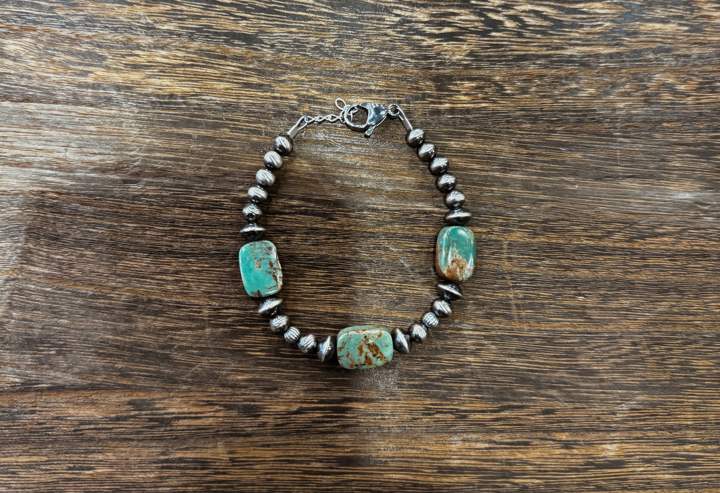 4-5mm & Saucer Turquoise Bracelet