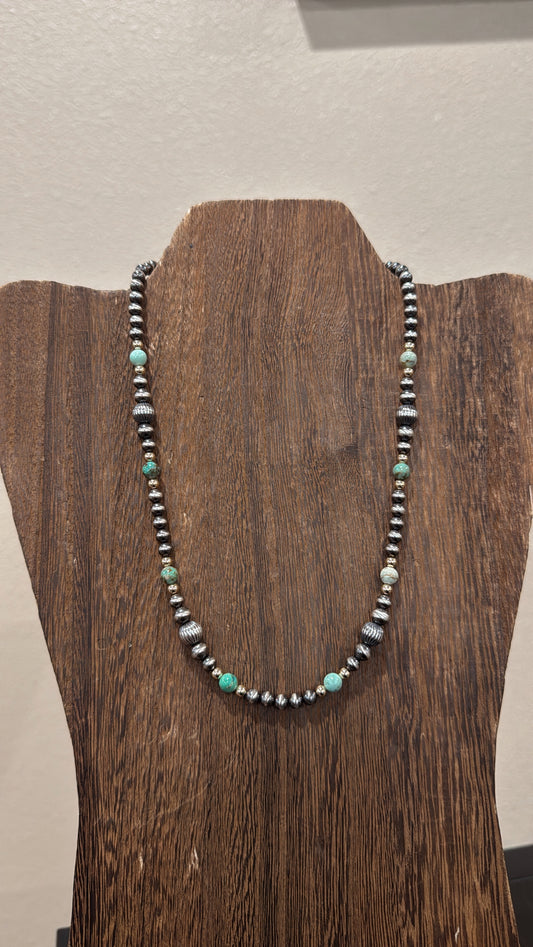 15" Turquoise & Gold