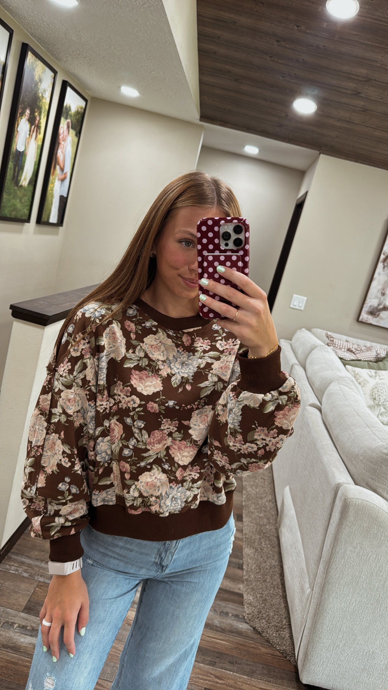 Floral Fleece Sweatshirt