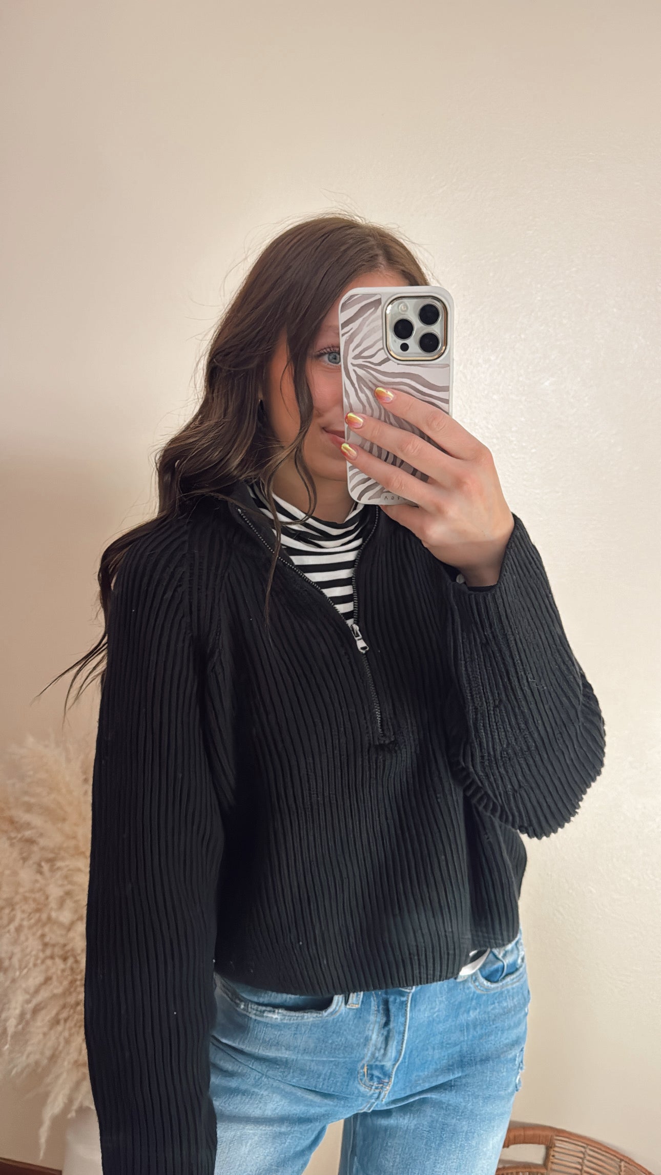 Debbie Half-Zip Sweater Black