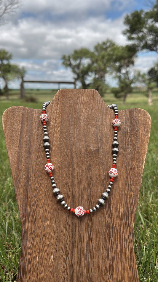 18" Red Floral