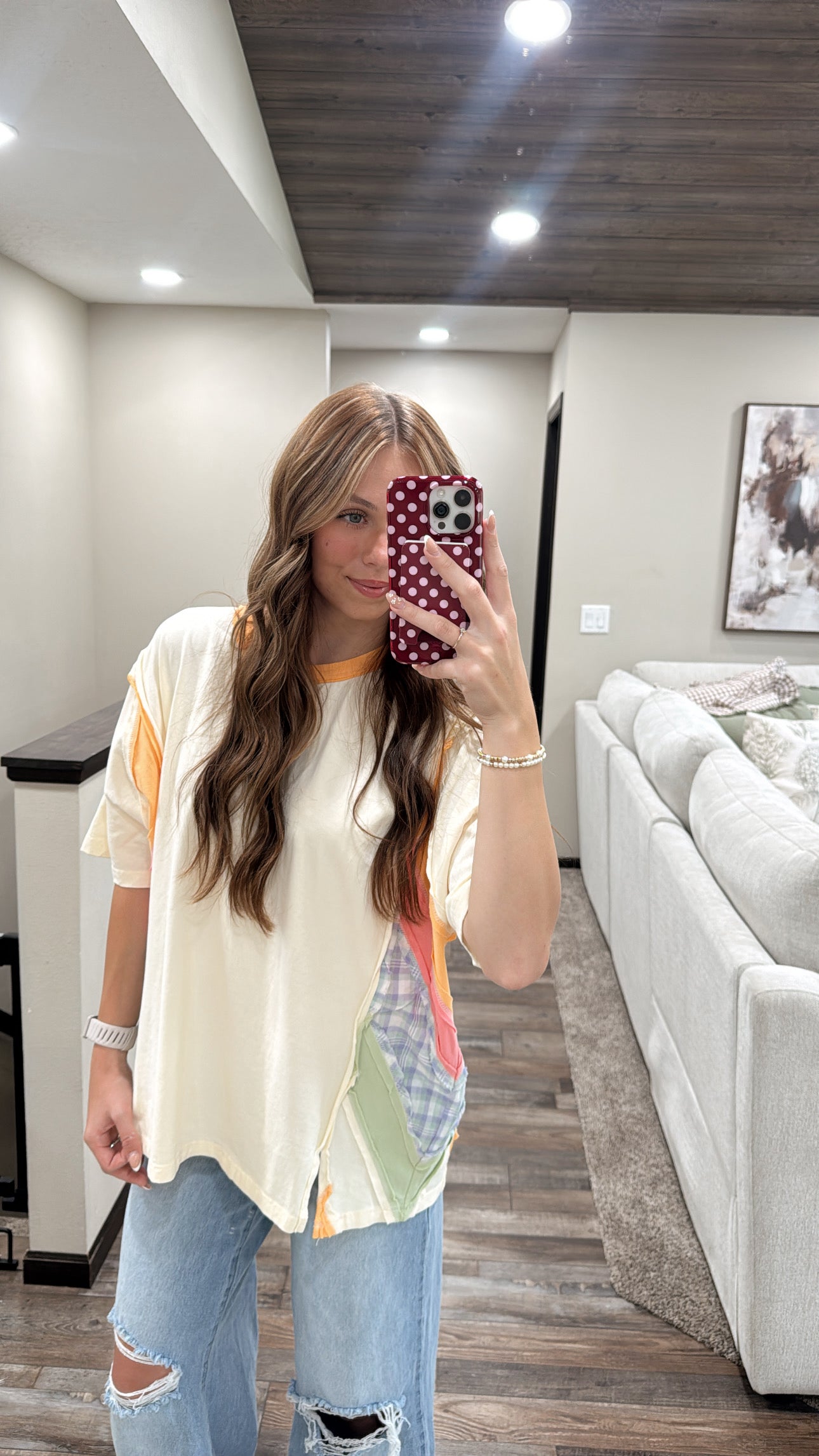 Sunset Colorblock Oversized Tee