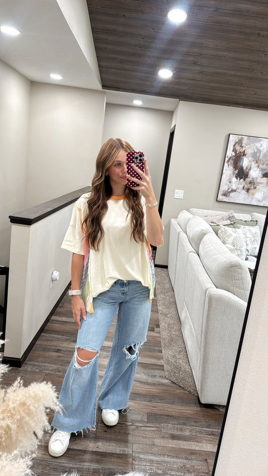 Sunset Colorblock Oversized Tee