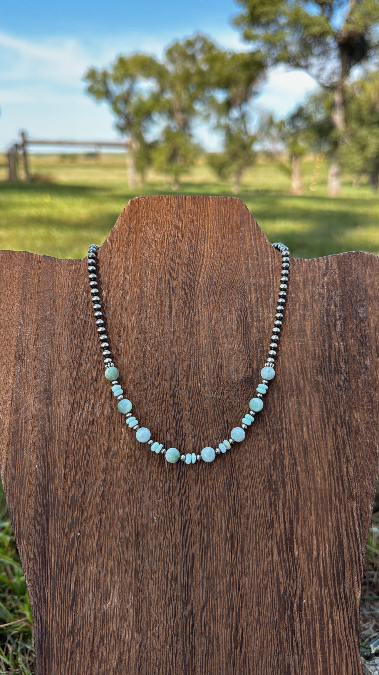 14" Green Moonstone