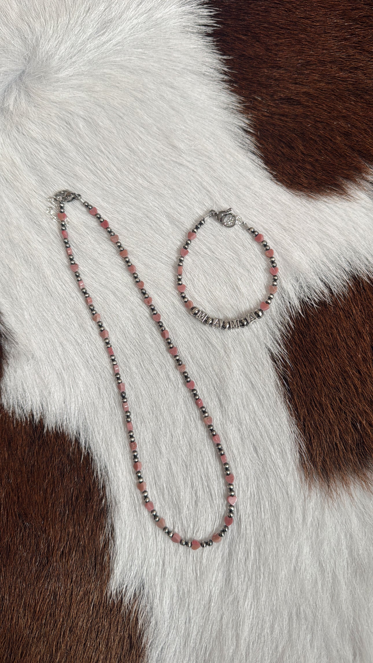 15" Pink Rhodonite Hearts