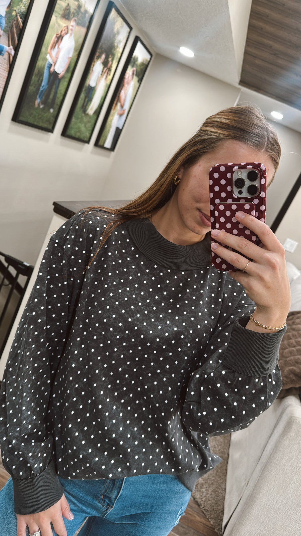Vintage Wash Mini Dot Sweatshirt