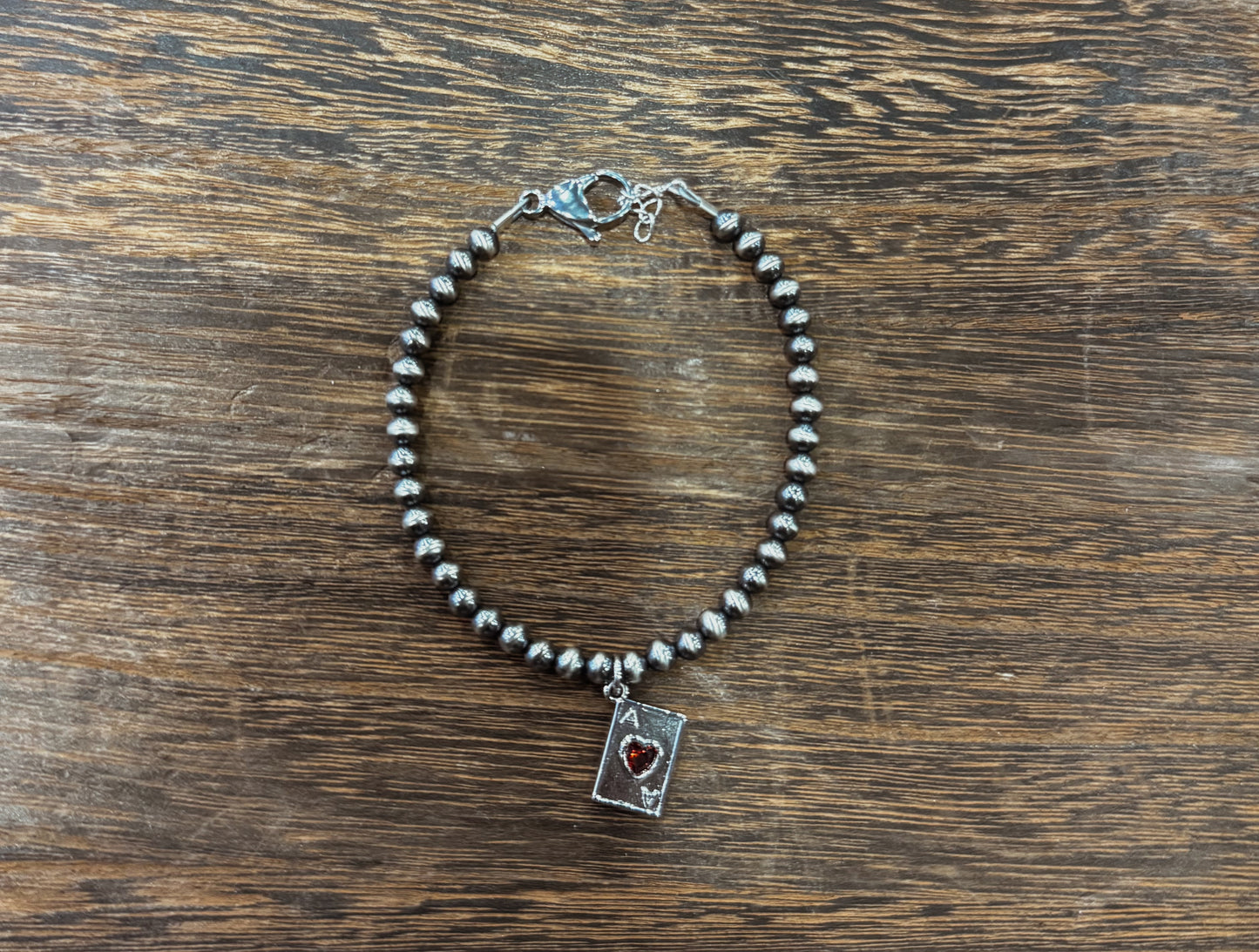 4mm Bracelet w/ Playing Card Charm