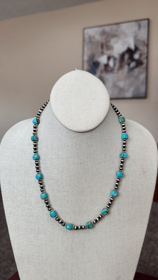 17" Turquoise Cubes