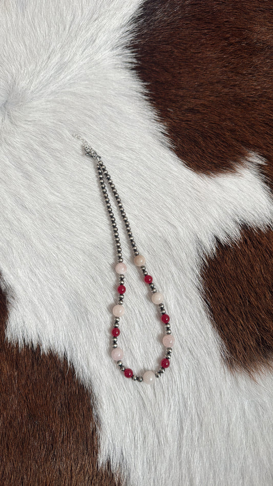 14" Pink Opal & Ruby