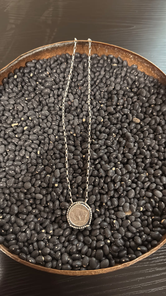 18" Buffalo Coin Necklace w/ Rolo Chain