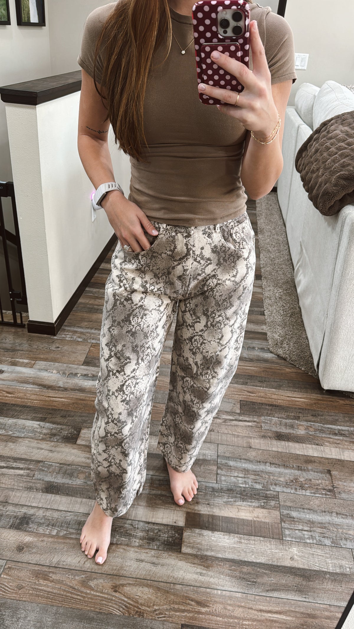 Vintage Snakeskin Barrel Pants