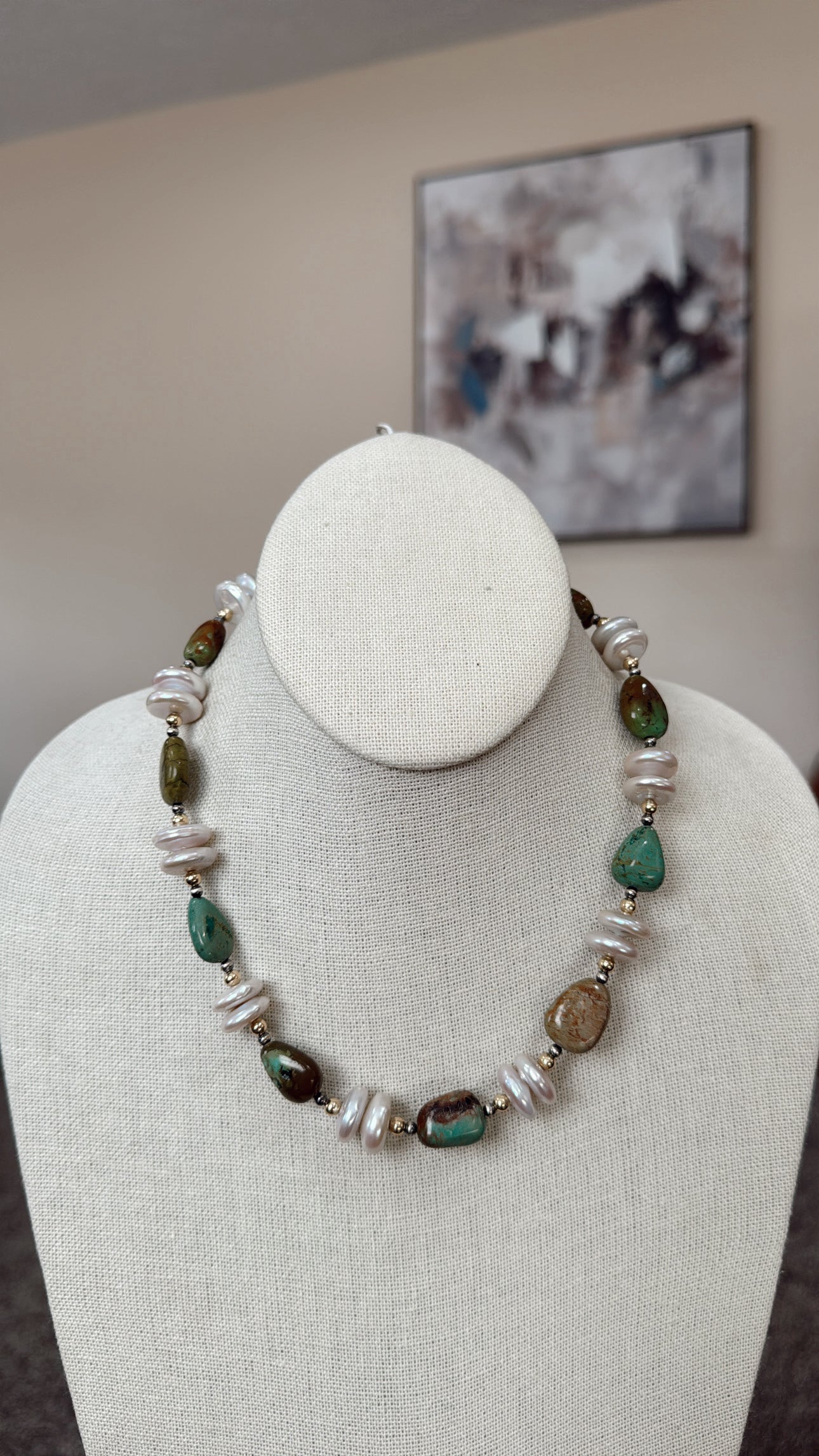 17" Turquoise & Freshwater Pearls