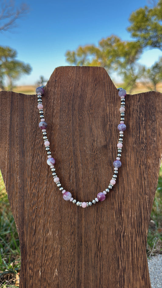 16" Pink Tourmaline/Lepidolite/Pink Opal