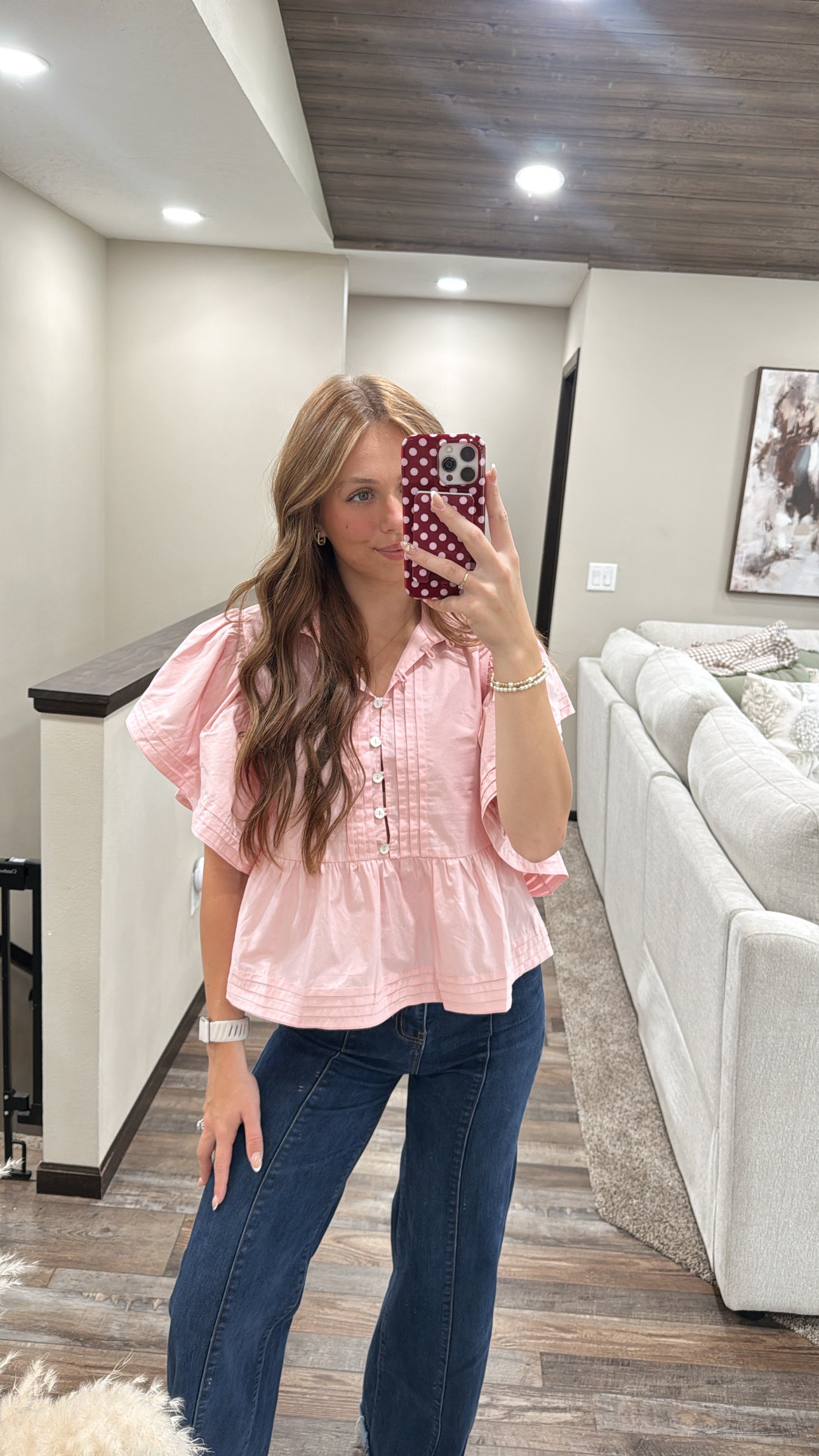 Baby Pink Ruffle Top