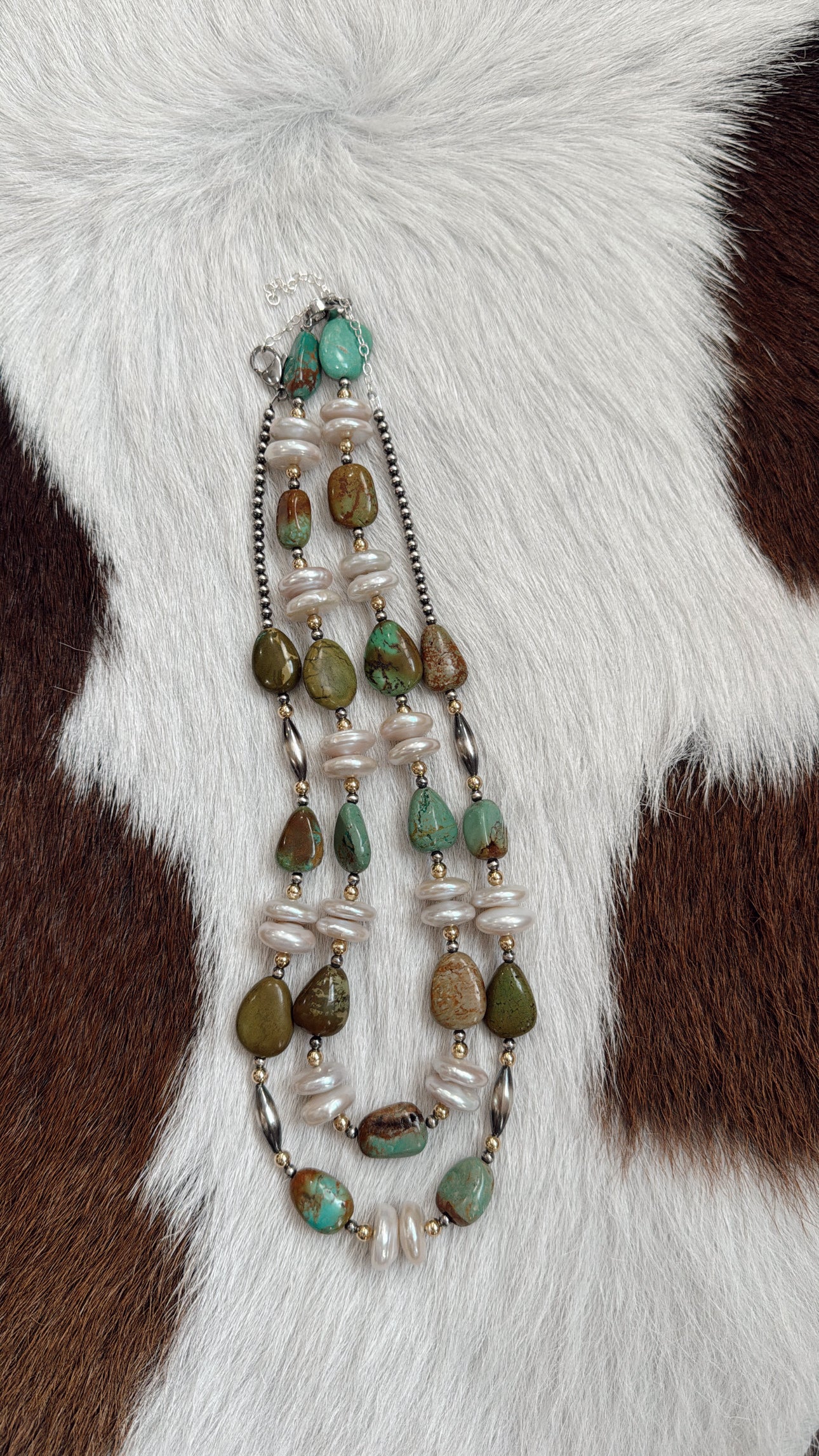 17" Turquoise & Freshwater Pearls (with torpedos)